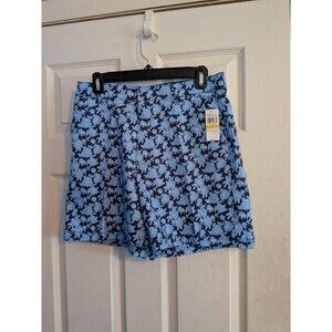 IZOD Women's Size 8 Krystina Twill Printed Blue 5" Inseam Classic Fit Shorts